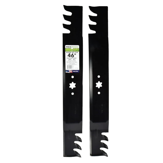 Maxpower 561544XB - Juego de 2 Cuchillas para MTD de Corte de 46 Pulgadas, Cub Cadet, Troy-Bilt, 742-04290-X, 942-04290-X, 942-04361, Negro