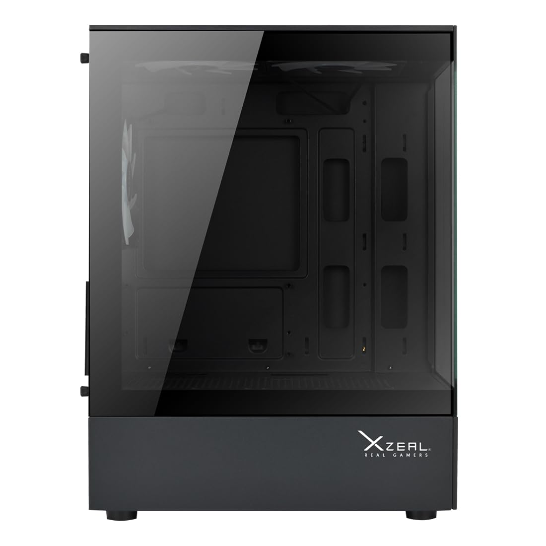 Gabinete Xzeal X-Zynergy M-ATX/ITX 1xUSB1.0 + 1x USB3.0 + 3.5 mm + 3 Fans RGB Negro
