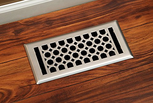 Accord amfrlrbch410 Charlotte piso registradora, 4-Inch X 10-Inch (apertura de conducto Medidas), 4" x 14", Níquel Satinado