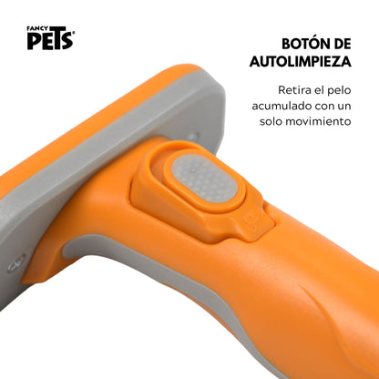 Fancy Pets Deslanador Curvo para Perros Med, Cuchilla Metálica Fina, Ergonómico para Pelo Medio y Largo, Eliminación Suave de Pelo Muerto y Prevención de Nudos, 15.5 cm
