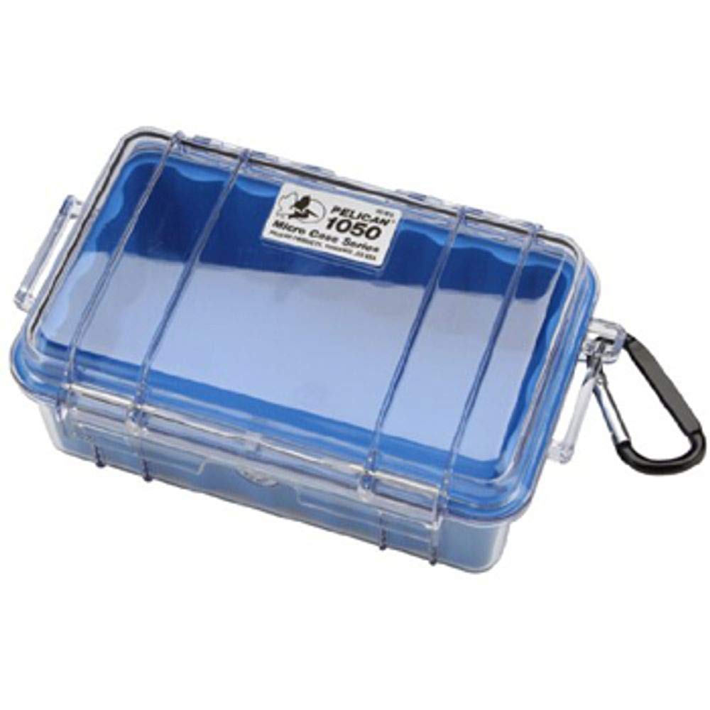 Pelican 1050-026-100 Small Case with Clear Lid and Carabineer (Blue)