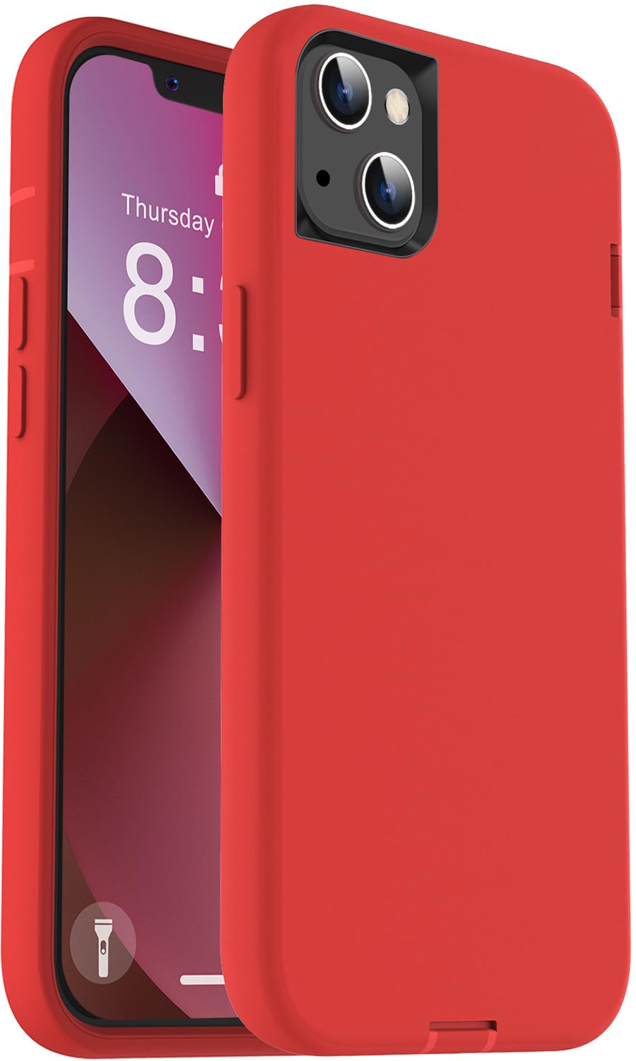 ORIbox Funda 3 en 1 para iPhone 13/12 Pro Max y Mini, Transparente - rojo, (Silicone Red) - iPhone 13 mini - 12 mini