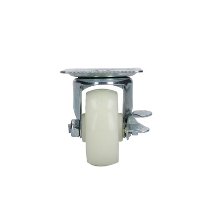 Surtek RN7B Rodaja de polipropileno blanca giratoria con freno 3"