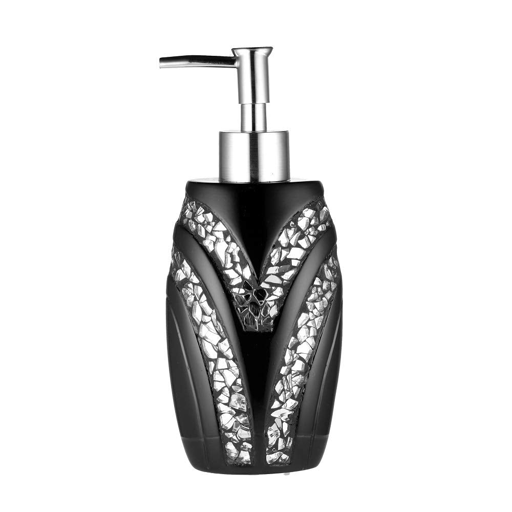 Popular Bath Sinatra Cortina de Ventana para Baño Rubor - Negro - dispensador de jabón - bomba de loción