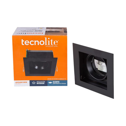 Tecnolite Lámpara Downlight Empotrable Dirigible, Potencia Máx. 60 W, Base GX5.3/GU10, No incluye foco