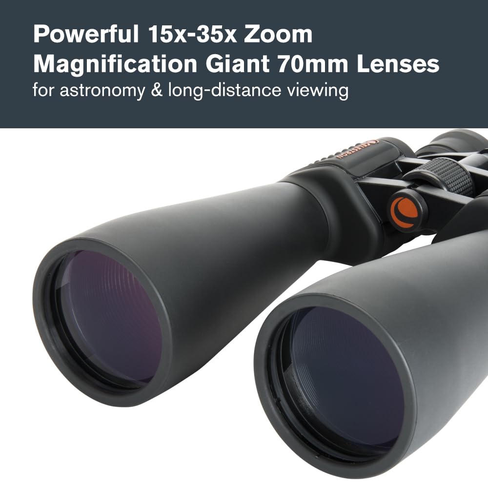 Celestron SkyMaster 15-35x70 Zoom – Powerful Long-Range for Astronomy & Outdoor Use – High Magnification up to 35x – Includes Tripod Adapter & Case