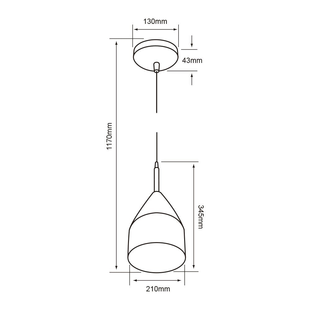 Tecnolite Lámpara Colgante, Luz Colgante de Techo Moderna, Base E27, Color Negro, 100 - 240 V,