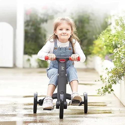 Hape Triciclo de Equilibrio Plegable Multifuncional 3 en 1, Ajustable Crece con el Niño, Desarrolla Balance y Coordinación, Color Rojo, E8468