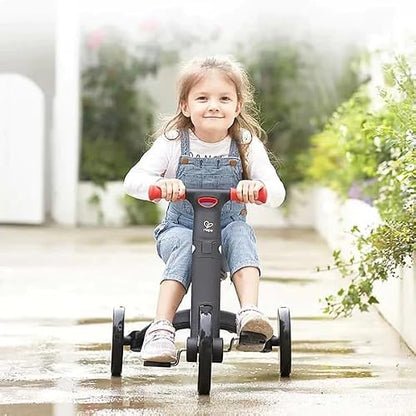 Hape Triciclo de Equilibrio Plegable Multifuncional 3 en 1, Ajustable Crece con el Niño, Desarrolla Balance y Coordinación, Color Rojo, E8468