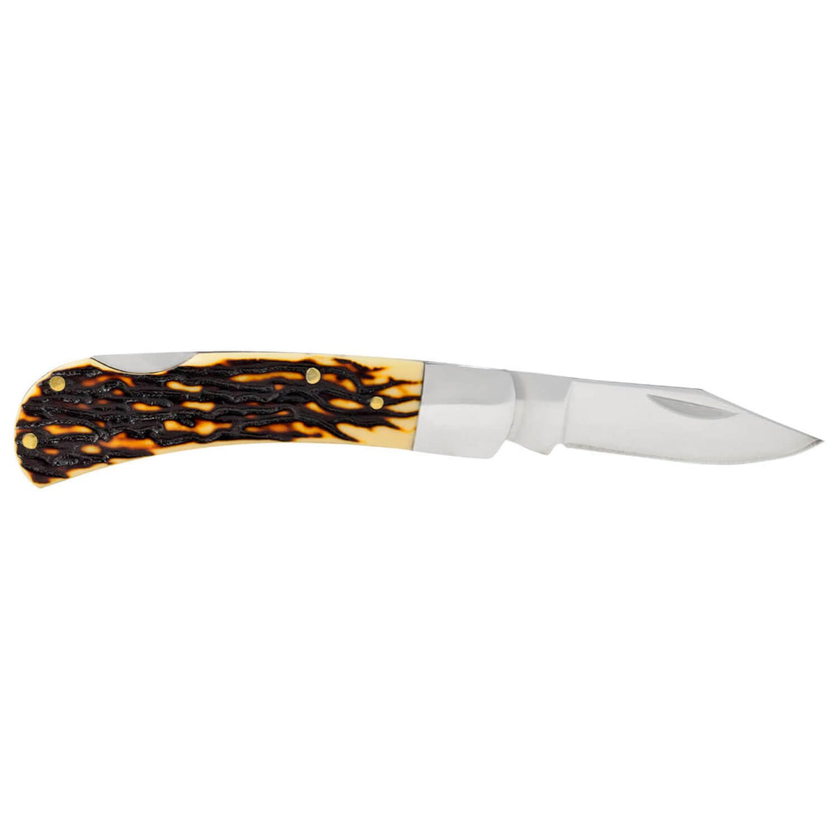 Navaja Wallis K901494 | Hoja Lisa Acero Inoxidable 3CR13, Mango Tipo Cuerno de Venado, Bloqueo Manual Push, 52 HRC
