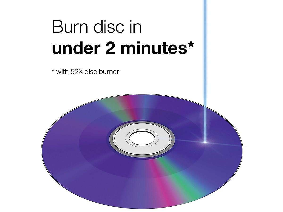 Verbatim CD-R 80MIN 700MB 52X DataLifePlus Blanco, imprimible con inyección de Tinta, imprimible hasta el Centro - Torre de 50 Unidades