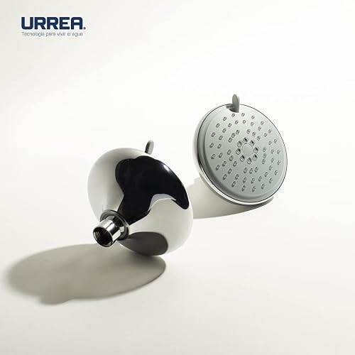 URREA 3036B Regadera de cebolla con 5 Funciones con Brazo y Chapetón, Acabado Cromo