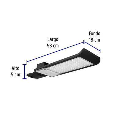 Volteck SUB-841L, Luminario suburbano plano LED 100 W alta intensidad, cuerpo de aluminio, luz blanca fría 6500K, IP 65, color negro