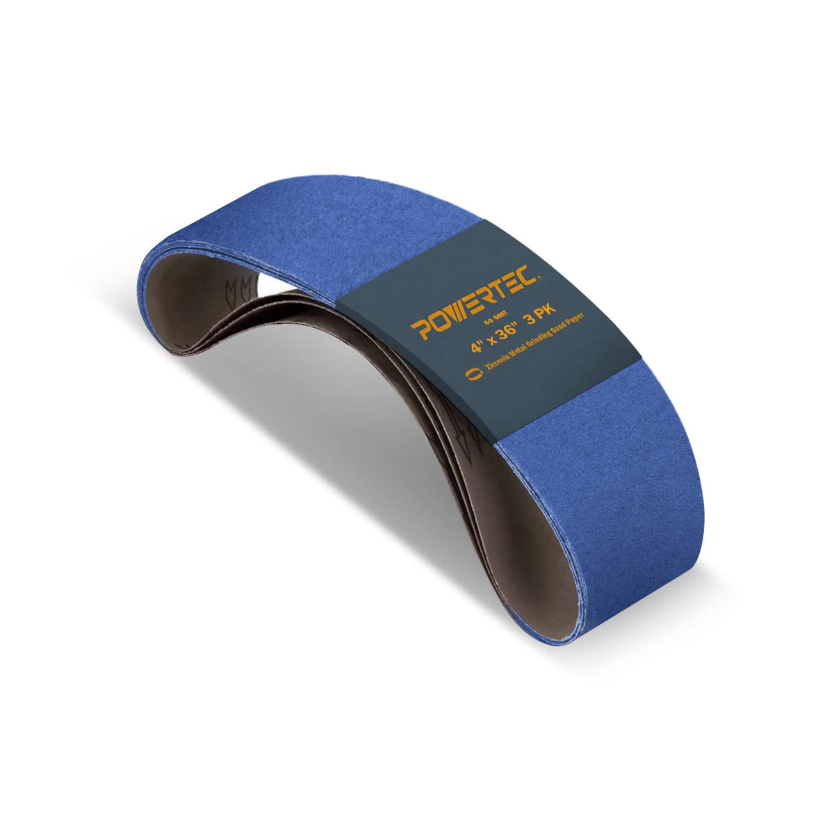 POWERTEC 443606Z-3 - Correas de lijado de circonio de 4 x 36 pulgadas, lijadora de banda de arena 60 para lijadora de banco, lijadora de banda y disco, carpintería, molienda de metal, 3 unidades