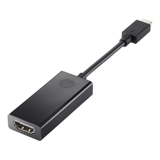 HP, Adaptador USB C a HDMI 2.0, Modelo: 2PC54AA, Adaptador con USB-C a VGA, con Capacidad de Transmisión 4K, Compatible con ThunderboltTM o USB-CTM, Color: Negro.