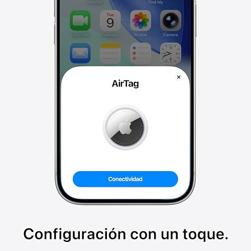 Airtag de Apple (2.? Generaci?n) 1 Pieza: Rastreador para Llavero | Cartera y M?s, Localizador con Sonido, F?cil Configuraci?n en el Iphone o el Ipad, Rango de Rastreo Preciso hasta 1.5 Veces