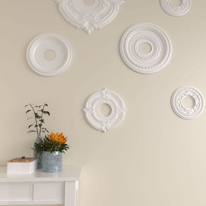 ekena millwork 11 3/4-inch od X 4-Inch ID x 1/2-inch Attica techo medallón, Entero, Blanco