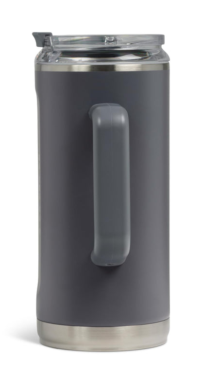 Igloo, vaso de 38 onzas con asa, taza de viaje reutilizable, taza de hidratación aislada de acero inoxidable para bebidas calientes y frías, carbonita