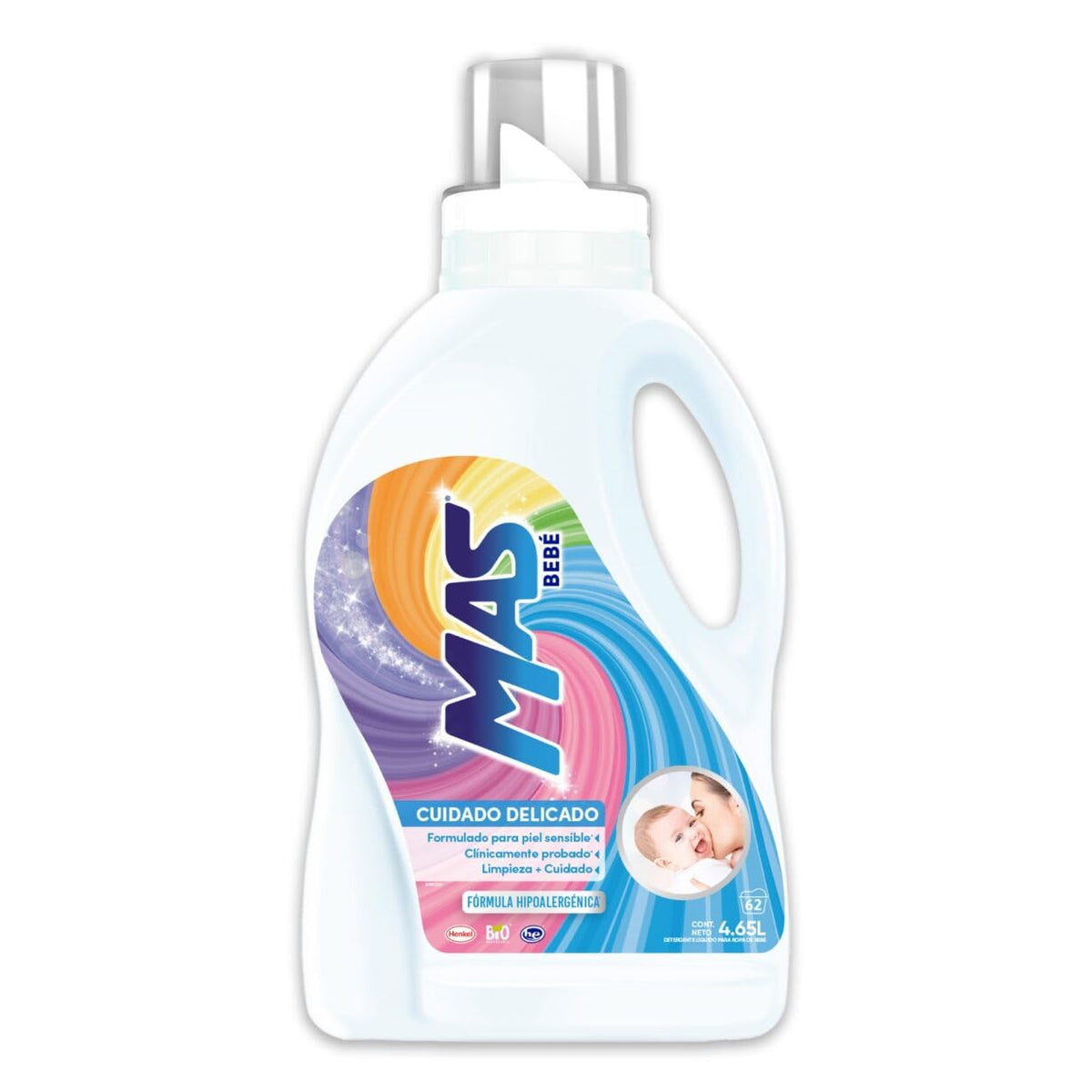Mas Oscura Detergente Líquido para Ropa Oscura y Mezclilla 6.64 L - Mas Bebé - 4.65 l (Paquete de 1) - Detergente Líquido