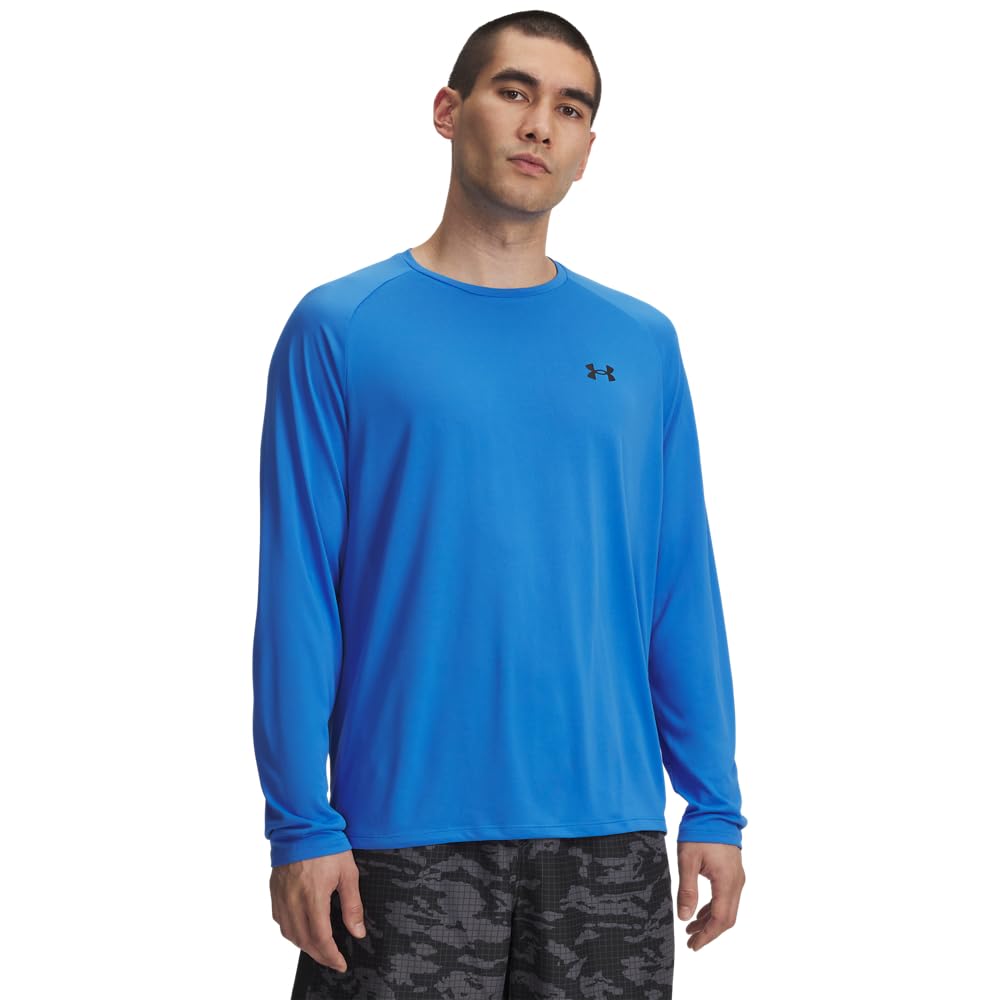 Under Armour UA Tech Playera de Entrenamiento Manga Larga para Hombre - (402) Blue Atlantis - Black - XXL