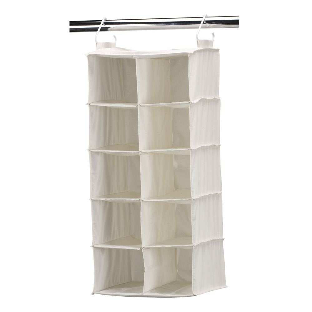 Household Essentials 311344 10 Bolsillo Zapatero para Colgar Organizador de Almacenamiento para armarios | Lona Natural - 10-Pocket Double