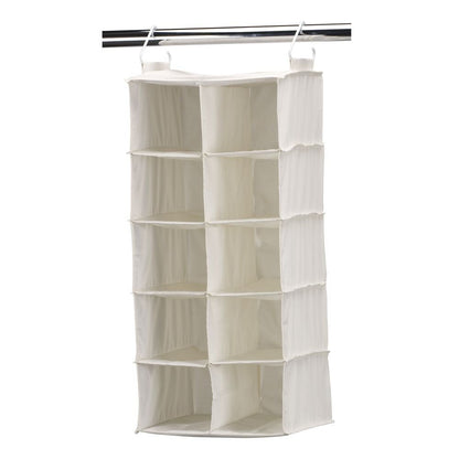 Household Essentials 311344 10 Bolsillo Zapatero para Colgar Organizador de Almacenamiento para armarios | Lona Natural - 10-Pocket Double