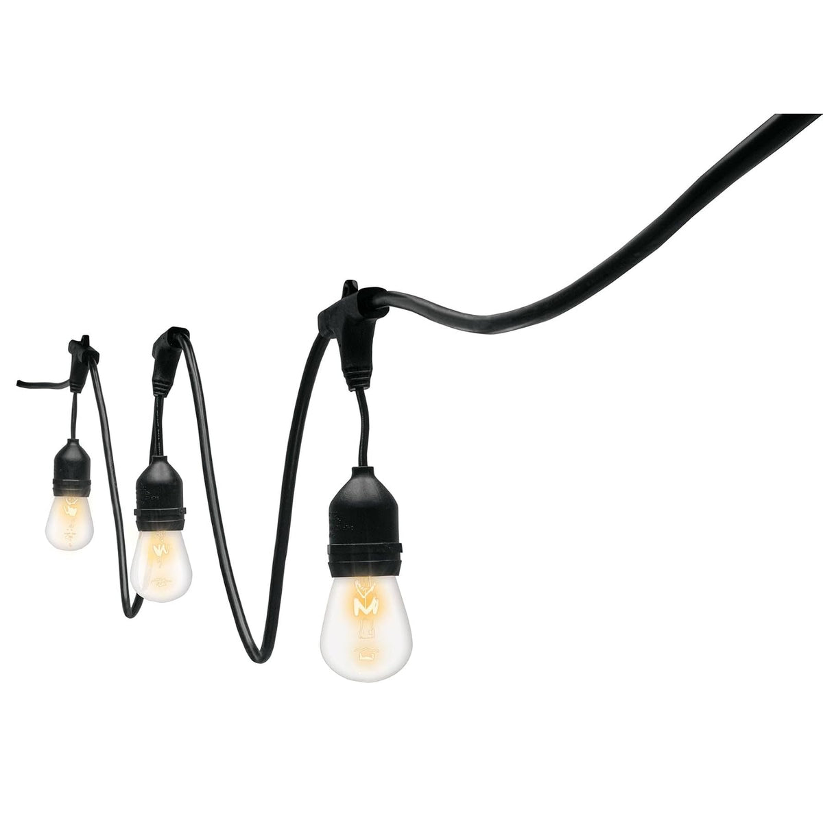 Volteck Serie de Luces Decorativas para Exterior, Cable con Portalámparas - 12 Portalámparas - Incandescentes