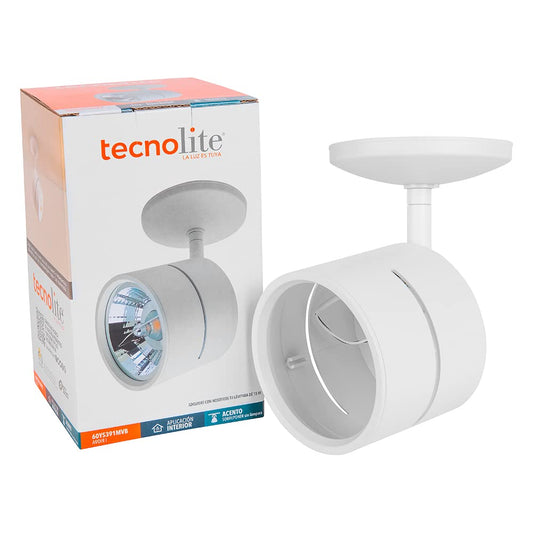 Tecnolite Lámpara Spot de Sobreponer Dirigible Potencia Máx. 60 W, Base G53, Interiores, No incluye foco