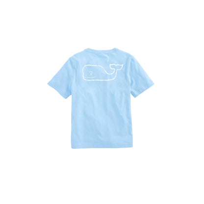 Vineyard Vines Playera de Manga Corta con Ballena Bordada para Niña - Azul (Jake Blue) - CH