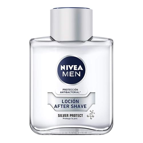 NIVEA MEN Loción Aftershave Silver Protect (100ml) Antibacterial con Iones de Plata Después Afeitado con Manzanilla y Pro Vitamina B5