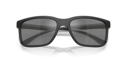 ARNETTE Men's An4359 Headlight Rectangular Sunglasses, Transparent Grey Matte/Shiny/Grey Mirrored Silver, 57 mm