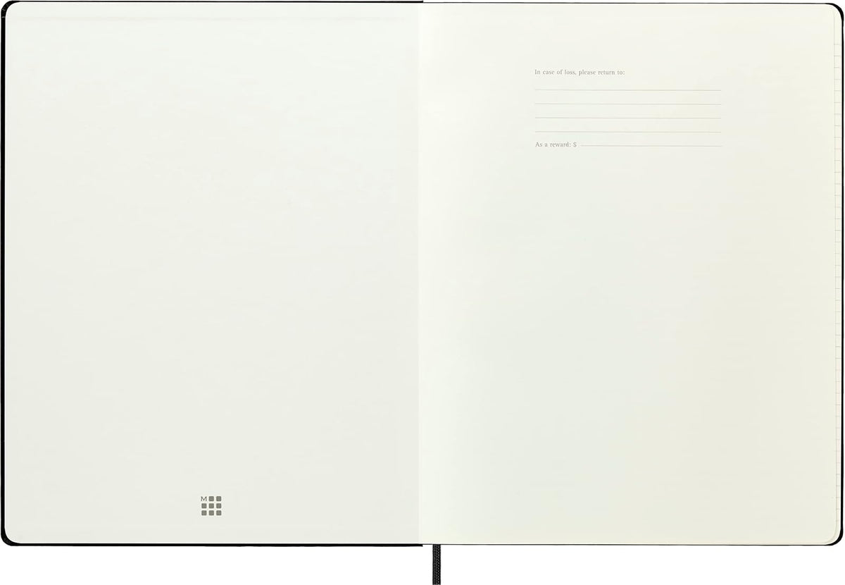 Moleskine Notebook, XXL, Ruled, Black, Hard Cover (8.5 X 11) | Cuaderno XXL de 8.5 x 11 pulgadas con 192 páginas rayadas para diario, toma de notas, planificación y proyectos creativos.