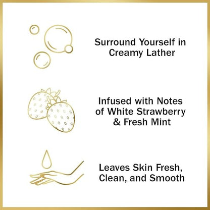 Olay Notes Barra de Belleza White Strawberry & Mint, con Vitamina B3, Sensación Refrescante, 3.17 oz, Paquete de 4