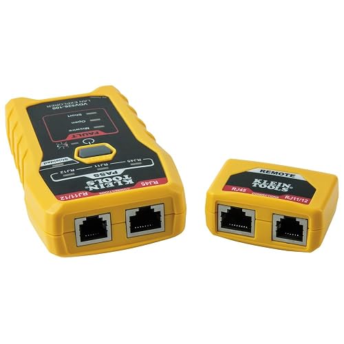 KLEIN TOOLS VDV526-100 |Probador De Red |RJ11/RJ12/RJ45 |Diagnóstico Rápido | Probador de cable de red RJ11, RJ12 y RJ45, ideal para detectar fallas y revisar conexiones de forma rápida y sencilla.