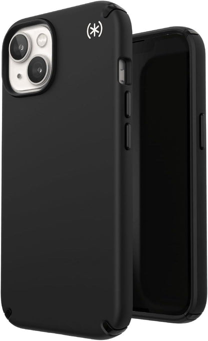 Speck Presidio2 Pro Funda Compatible con iPhone 14/13, Protección Caídas 4m, Bisel Elevado, Protección Antimicrobiana - Negro/Blanco