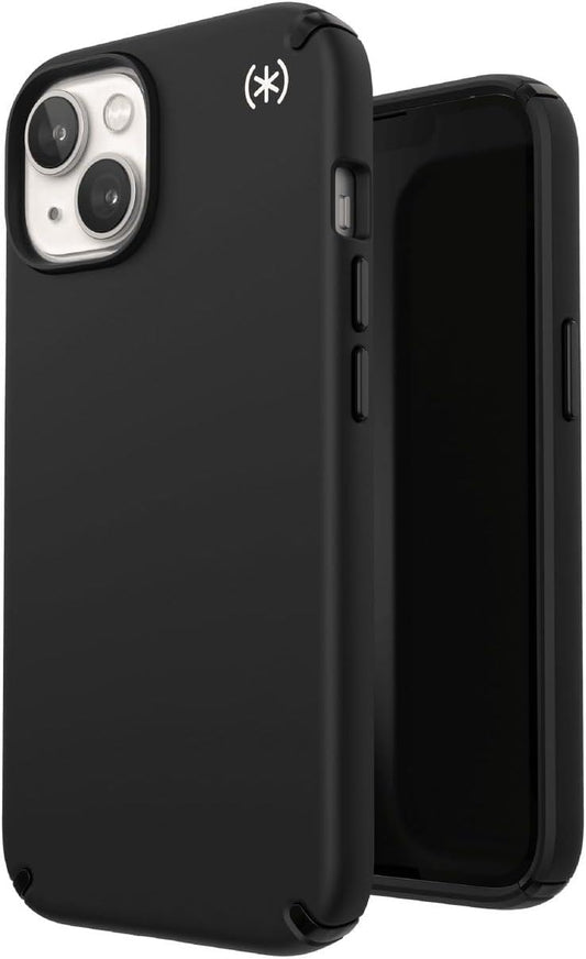 Speck Presidio2 Pro Funda Compatible con iPhone 14/13, Protección Caídas 4m, Bisel Elevado, Protección Antimicrobiana - Negro/Blanco