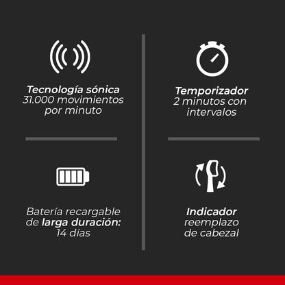 Philips Colgate Cepillo de Dientes Eléctrico SonicPro 35 Clean & Sensitive | Remueve 500% más placa 2 modos de cepillado