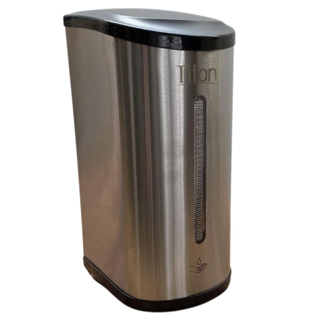 Titán Gustamar Jabonera Automática Empotrable a la Pared para Baños Públicos/Dispensador Automático de Jabón Líquido para Manos o Gel Antibacterial G-90SS en Acero Inoxidable