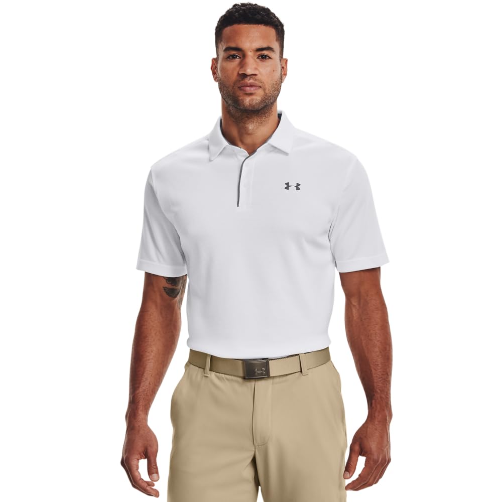 Under Armour Polo de Golf UA Tech para Hombre - 3XL - Blanco (White - Graphite - 100)