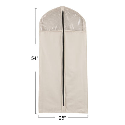 Household Essentials 3392-1 Cedarline Collection - Bolsa colgante para ropa, protector de vestido y traje, lona de algodón natural, color blanco roto