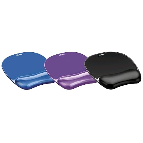 Fellowes - Alfombrilla de ratón y reposamuñecas de gel transparente, color morado
