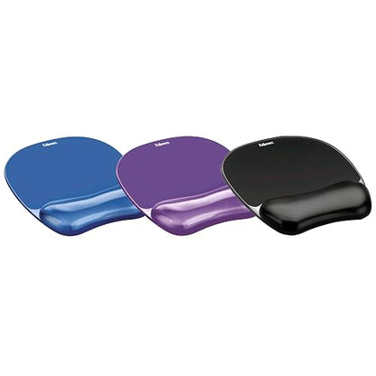 Fellowes - Alfombrilla de ratón y reposamuñecas de gel transparente, color morado