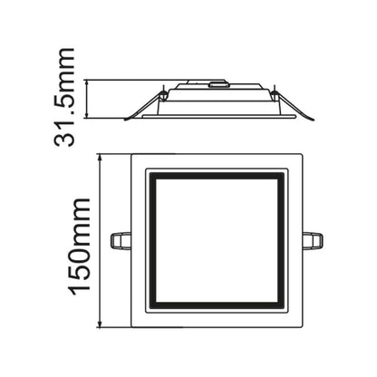 Construlita Lámpara LED de Techo Empotrado, 12 W, Luz Cálida 3 000 k, Color Aluminio, 127 - 220 Volts, Downlight LED, 1090 lm