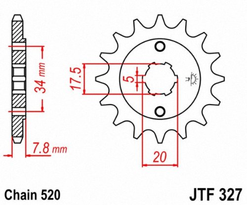 JT Sprockets JTF327.13 13T Piñón Delantero de Acero
