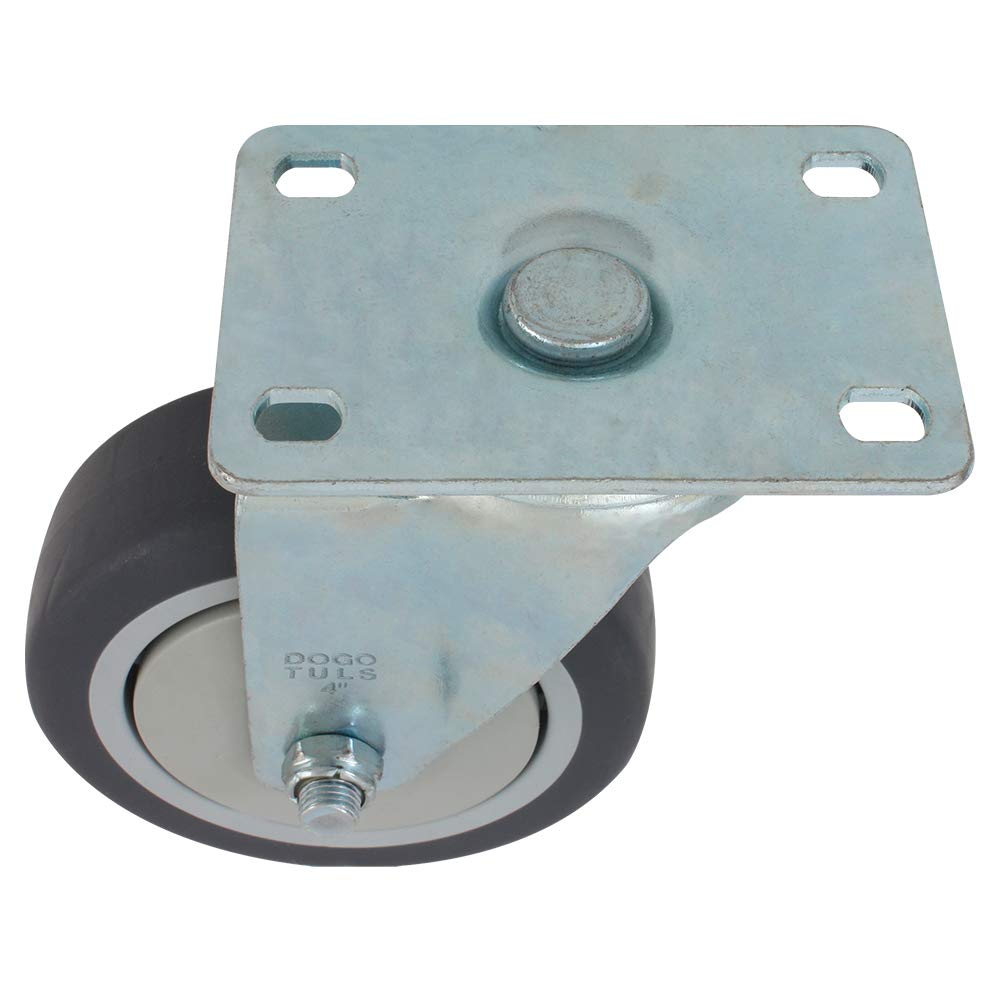 Dogotuls ZF5090 Rodaja de Hule Termoplástico TPR Giratoria con Placa, color Gris, 4"