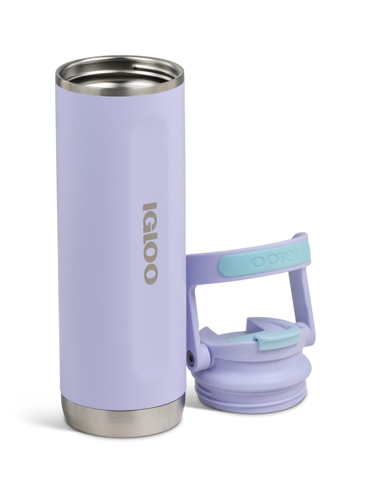 Igloo, Vaso FlipNSip de 20 onzas, Taza de Viaje Reutilizable, Taza de hidratación aislada de Acero Inoxidable para Bebidas Calientes y frías, Lila