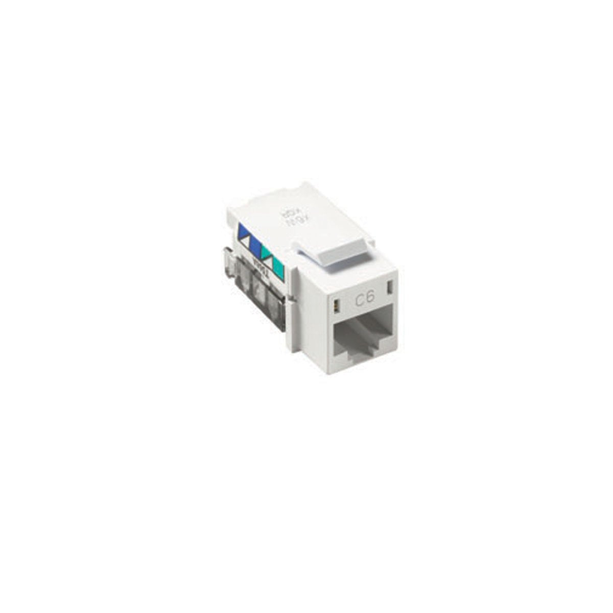 Lutron CON-1P-C6-WH Claro - Toma de teléfono (8 conductores), color blanco
