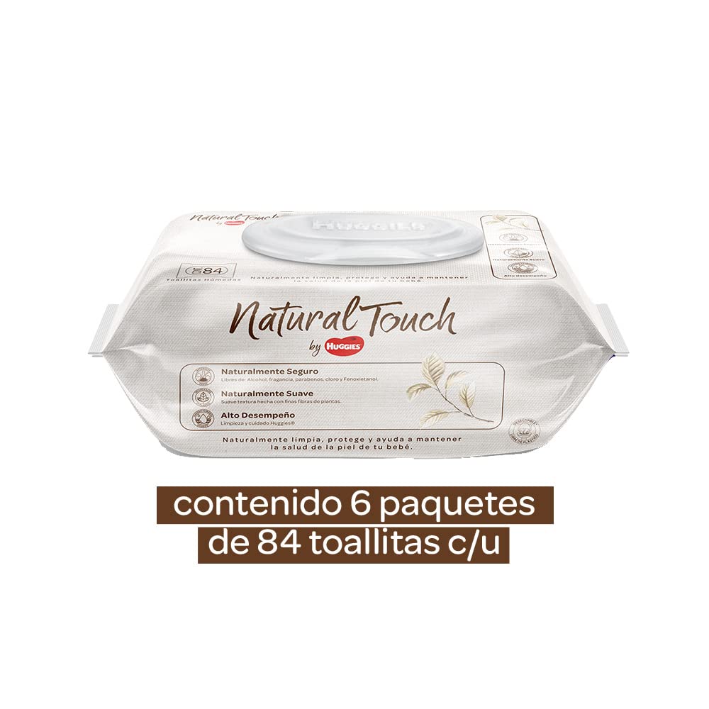 Huggies Natural Touch Toallitas Húmedas Para Bebé, Caja Con 504 Piezas (6 Paquetes De 84 Piezas c/u)