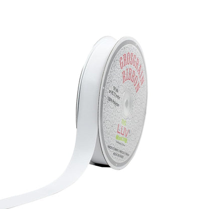 Creative Ideas GRO0708-029 - Cinta de grogrén sólida de 7/8 pulgadas, 50 yardas, color blanco
