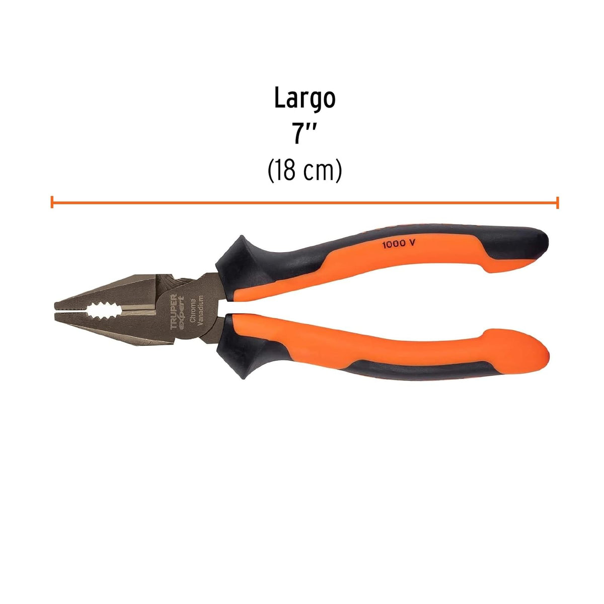 Truper Expert T201-7X, Pinzas de electricista, comfort grip, 7"